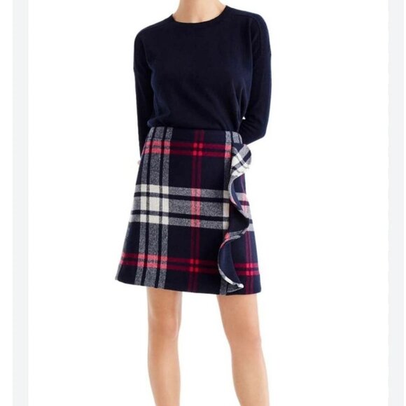 J.CREW MERCANTILE women's wool plaid skirt size 6 - Picture 1 of 4